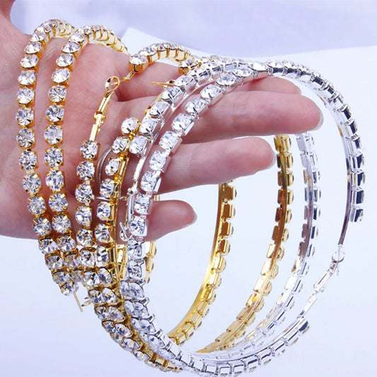 CRISTAL BIG HOOP EARRINGS
