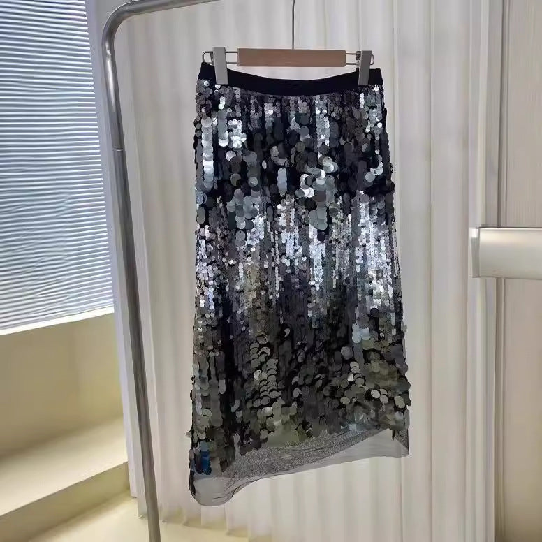 DEGRADE SEQUINS SKIRT